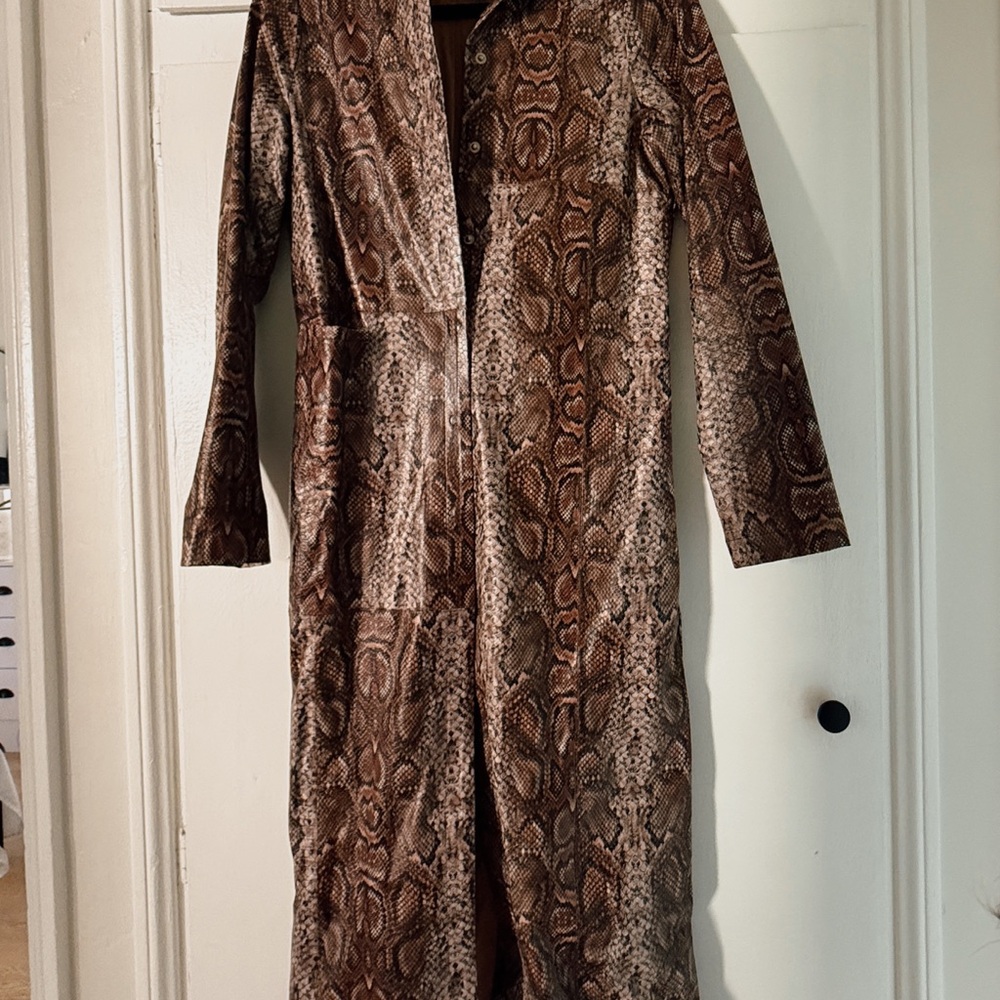 I.AM.GIA Brown Trench Coat Faux Fur Full-Length